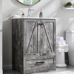 24” Farmhouse Single Bathroom Vanity