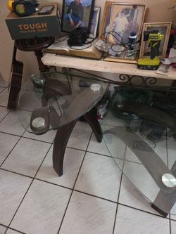 Coffee and end glass table set