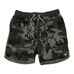 Vuori Banks Shorts Mens Large L Gray Camo 7” Inseam Unlined Gym Running V330