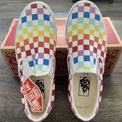 Women’s slip on VANS (Rainbow Checkered)