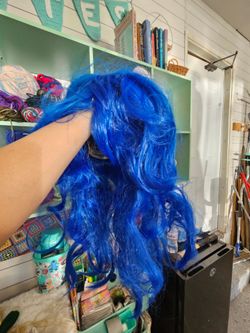 Blue wig