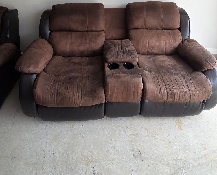 Reclining Sofa & Loveseat Set – Brown – All Seats Recline!