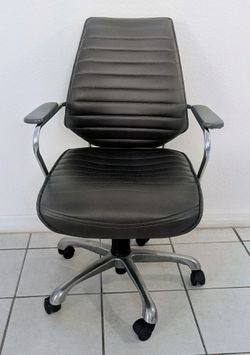 Leather Office Chair with Chrome Base