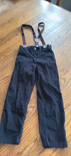 Toddler Carter’s Black Corduroy Pants with Suspenders 5T