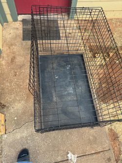 Large Black Wire Dog Crate with Tray