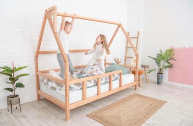 Twin Montessori House Bed | Solid Wood White - Like New