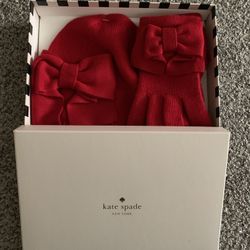 NWT beanie and glove kate spade gift box.