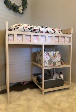 Light pink changing table