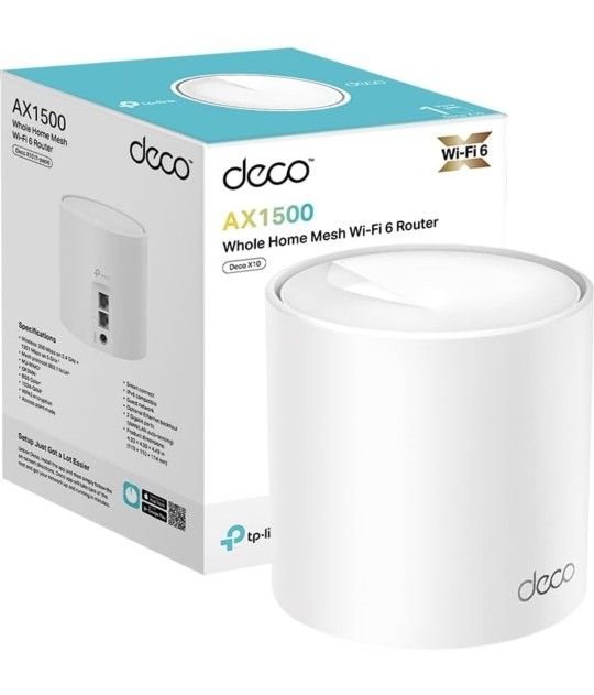 TP-Link Deco X10(1-Pack), AX1500 Mbps, Coverage up to 190 m²,