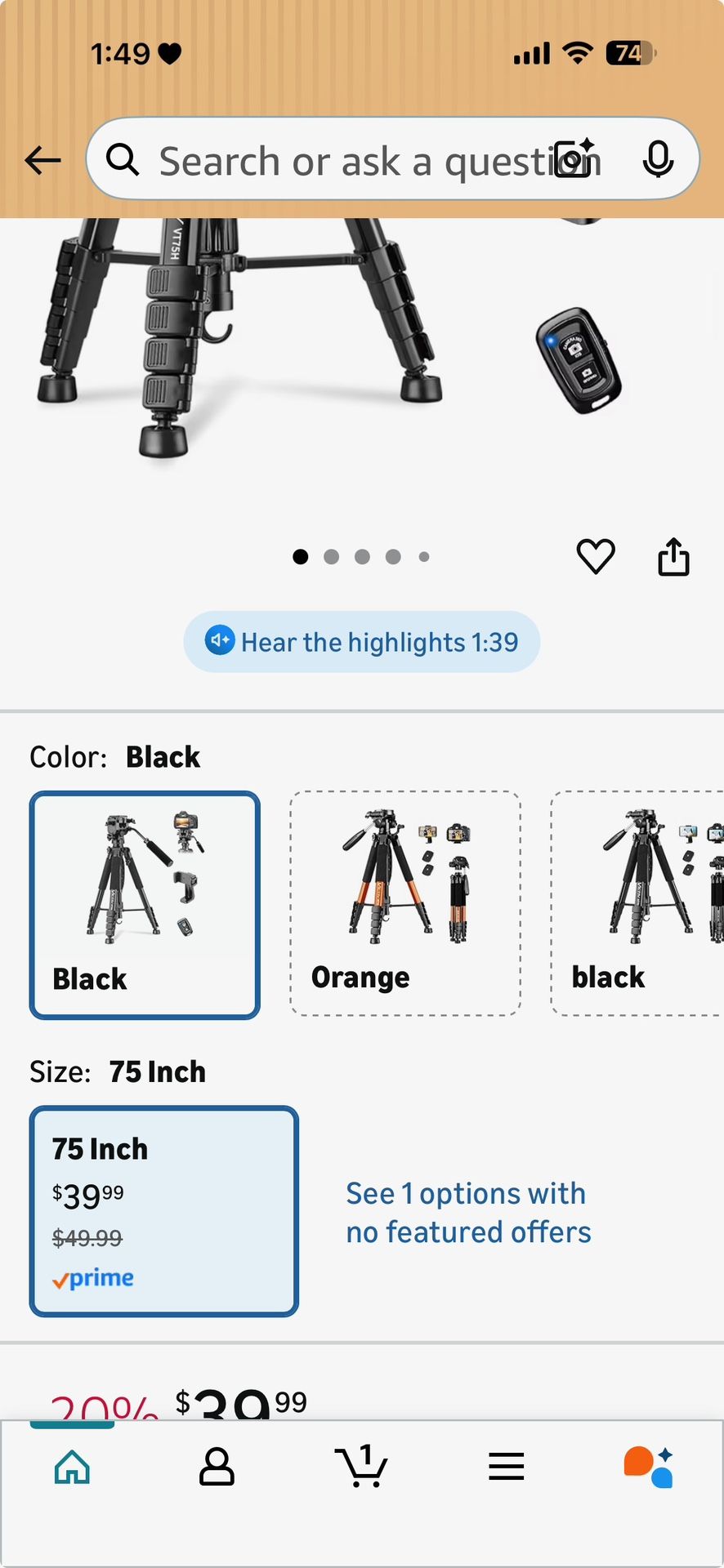 Black Camera Tripod 