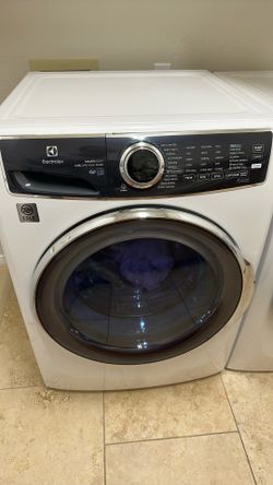 Electrolux 27 in W 4.5 cu ft Front Load Washer w/ SmartBoost and Electrolux 27 in W 8 cu ft Front Load Electric Dryer w/ Perfect Steam