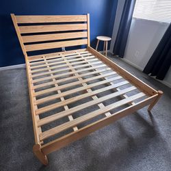 Solid Simple/sleek wooden Queen bed frame