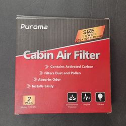 Puroma 205mm (8") X 205mm (8") X 19mm (.74") Cabin Air Filter (2-Pack)