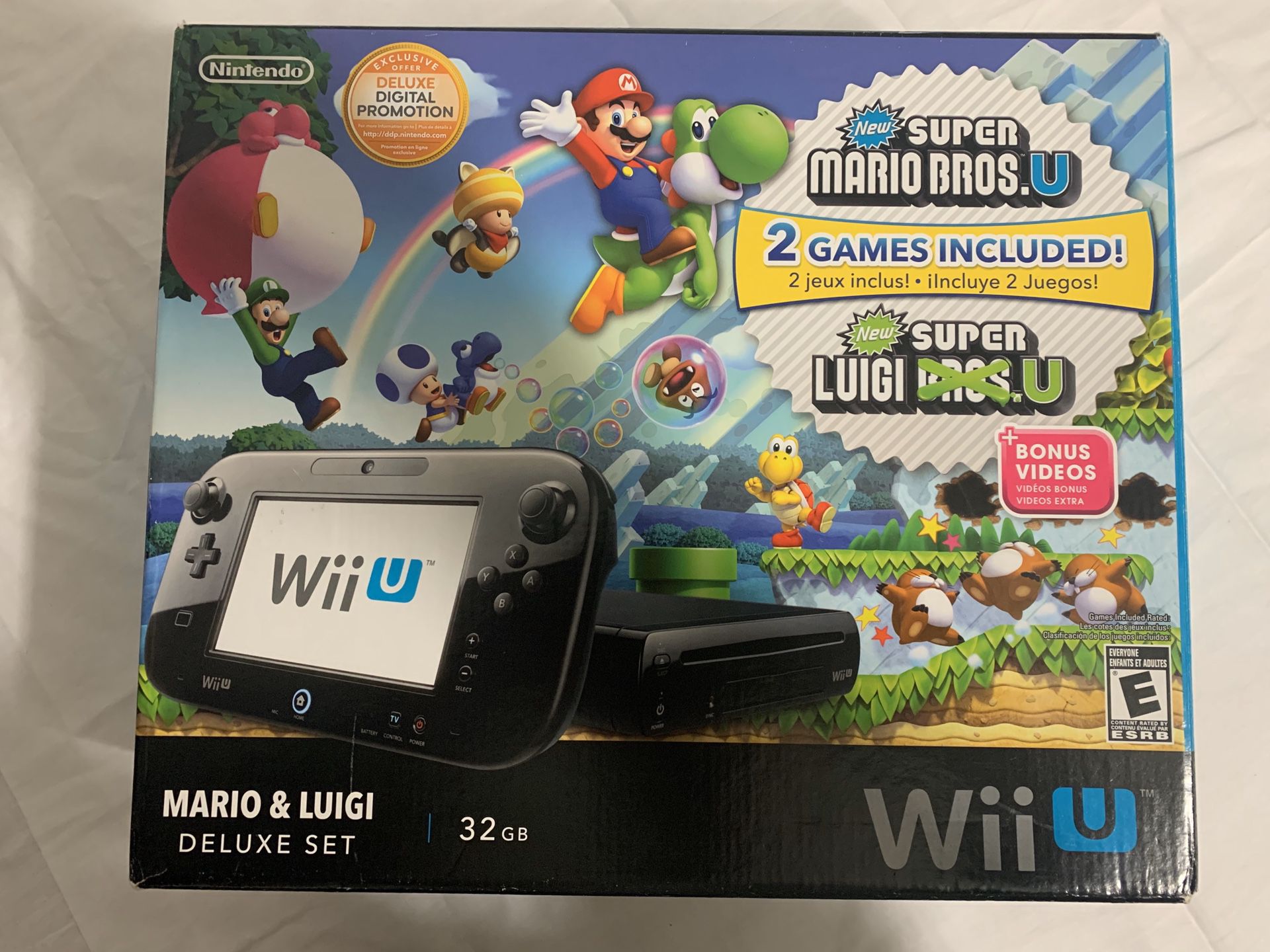 Nintendo Wii U that includes 25 games and 4 Wii remotes