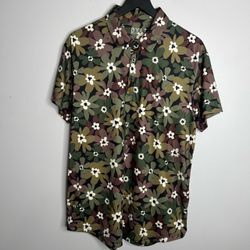 BYLT Premium Basica Everyday Polo Shirt Mens Large Floral Green