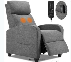 Gray Fabric Massage Recliner Chair