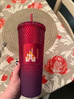 Disneyland Starbucks Studded Tumbler Red Ombre