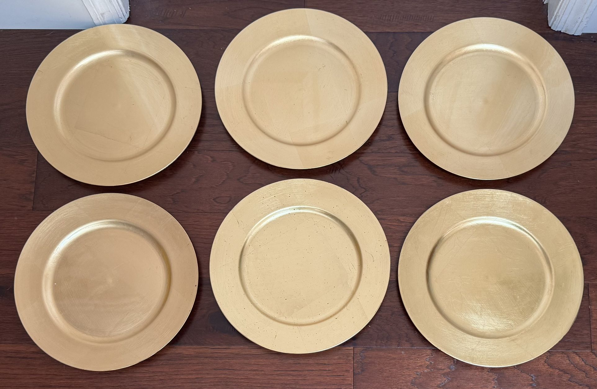 Six Gold Charger Plates $7 for All xox