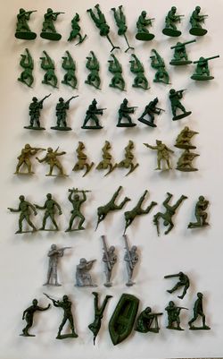 Large 50 Vintage 50 Army Men Figure Lot Some Marx
