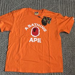 Large Orange Bape Tee