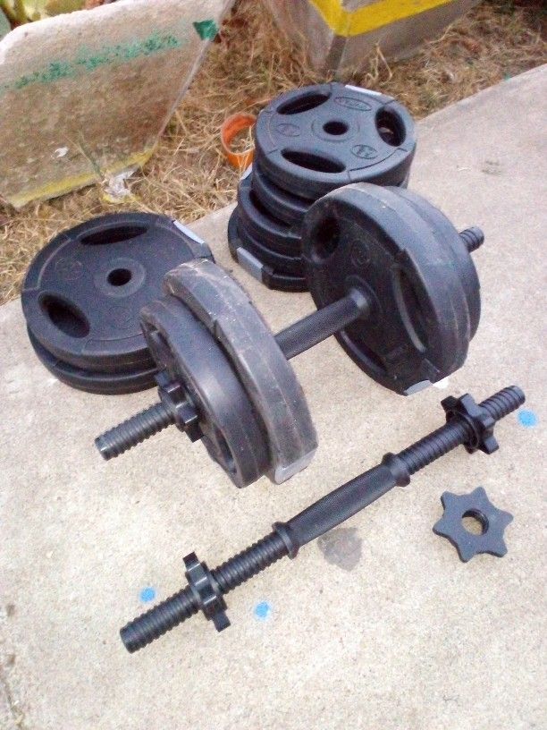 Vivitar Adjustable 45 Lb Weight Training Dumbbell Set Fitness Exercise Barbells Dumb Bell Standard