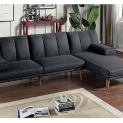 Black Futon Sofa With Chaise 