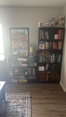 Bookshelf and cubby shelves