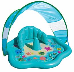 Aqua Swim School Baby Splash Mat UPF 50+ Canopy Play Rings 6–24 Months NEW