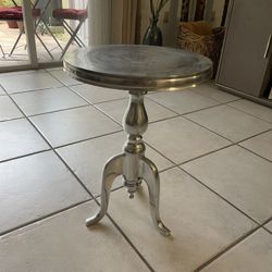Polished Aluminum End Table