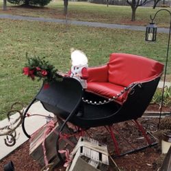Antique 1875 Portland Cutter Santa Horse Drawn Sleigh