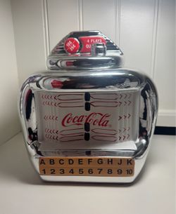 Vintage Coca-Cola Jukebox Cookie Jar Gibson Ceramic Chrome Diner Retro Rock N Roll