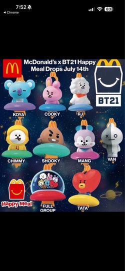 McDonalds BT21 BTS full set