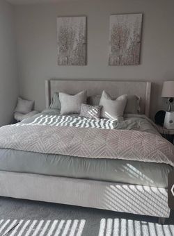 King bed frame and mattress