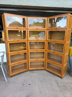Wood Cabinet / Bookcase with Acrylic doors 3 available each $245