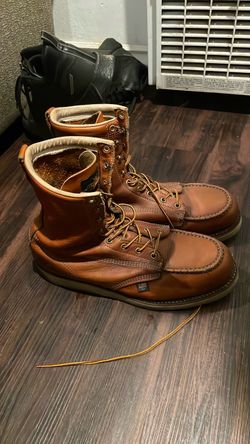 Brown Leather Moc Toe Work Boots