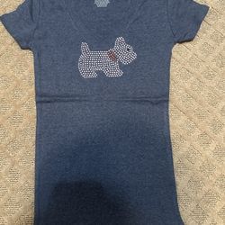 Women's Rhinestone Fitted Snug Shirt( xs size)