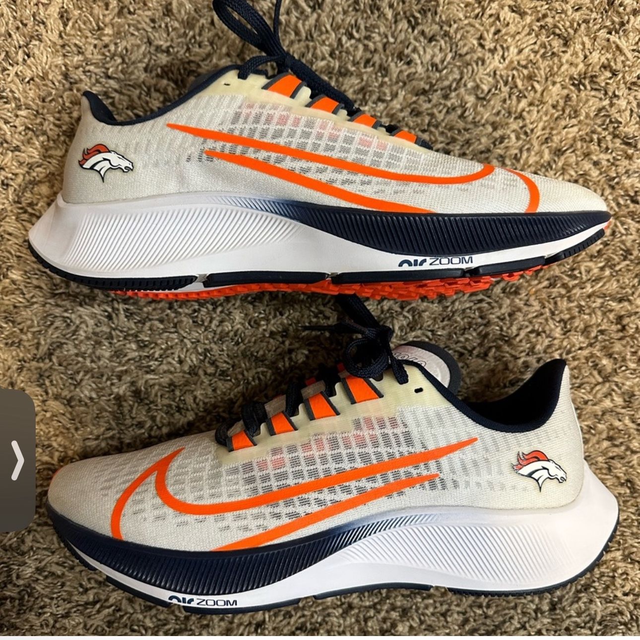 Nike Air Zoom Pegasus 37 Denver Broncos CZ5434-100 Men’s Running Shoes Size 7.5