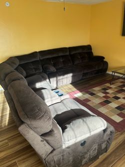Large brown sofa