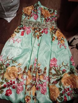 Strapless Floral Ballgown Dress