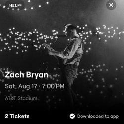 2 Tickets To Zach Bryan