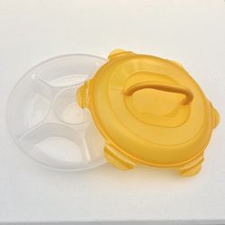 Lock & Lock Large Chip & Dip Food Storage Container w/ Dividers Handle Lid 6 Compartments LocknLock