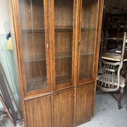 Walnut Mid Century Break front Cabinet 
