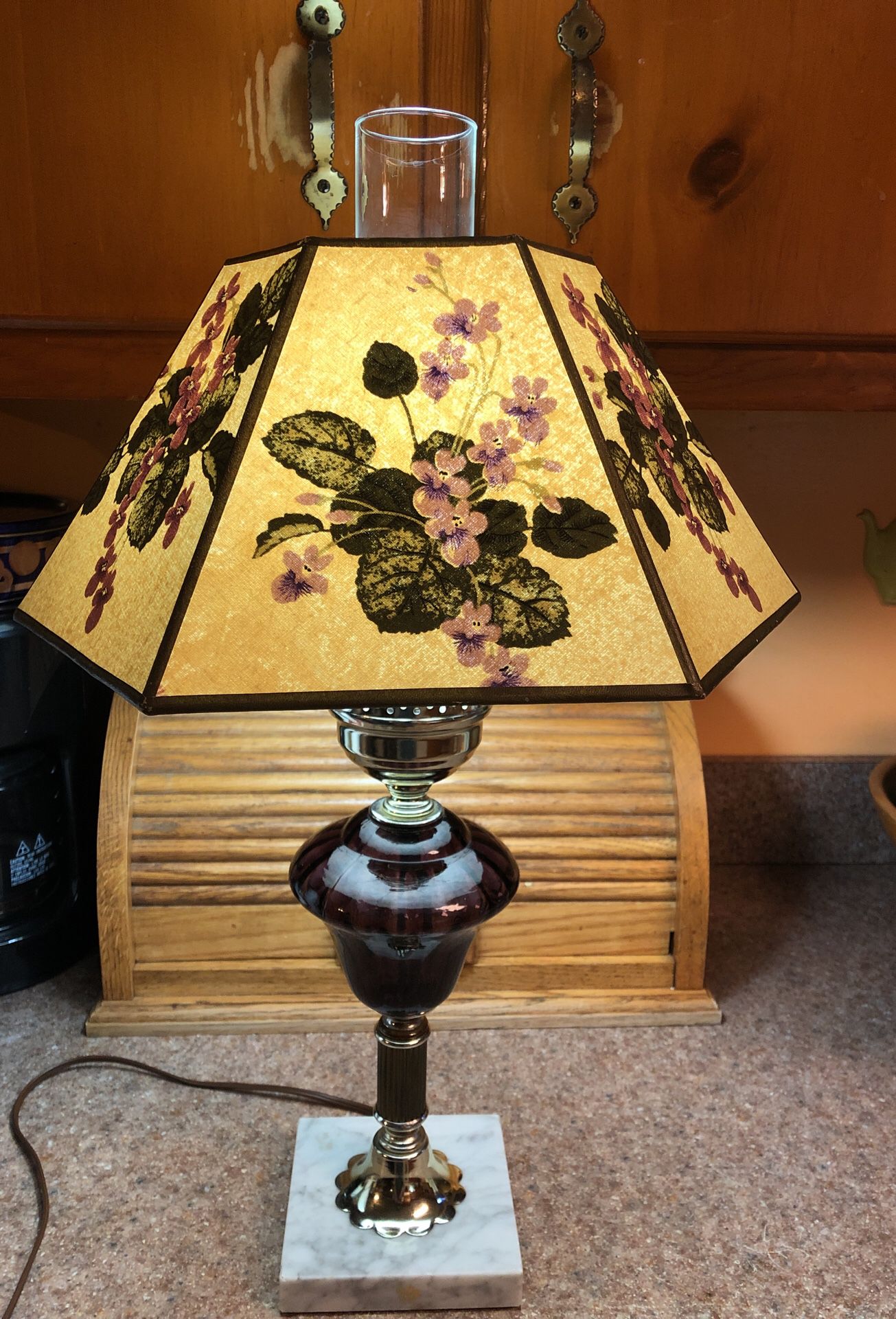 Amethyst Lamp with Shade & Marble base 💡(Vintage)