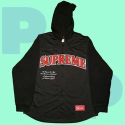 Supreme Mesh Hooded L/S Baseball Jersey 