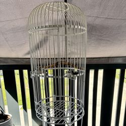 White Vintage Bird Cage 