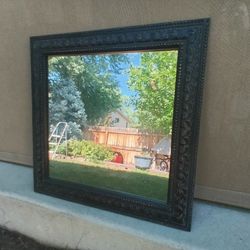 26" x 26" Square Espresso Mirror Framed