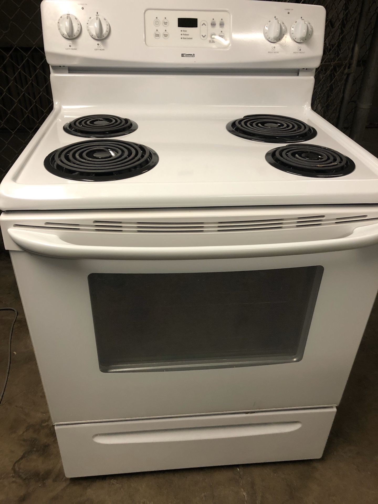 White Kenmore electric stove