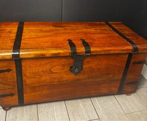 Wooden Storage Trunk with Iron Hardware