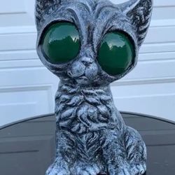 The Big Green Eyed Kitty Statue