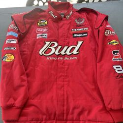 DALE EARNHARDT JR #8 BUD KING OF BEER RED TWILL JACKET 3XL BY CHASE
